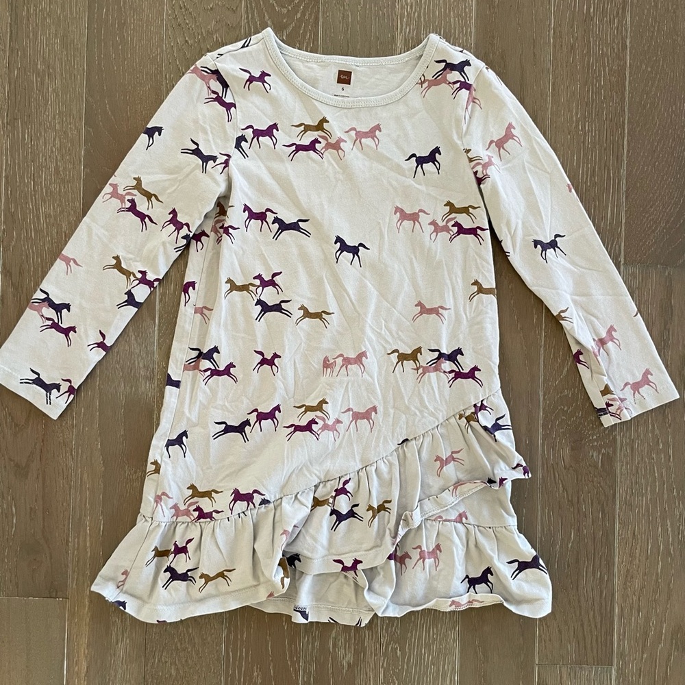 Tea Collection Horse Print Cotton Dress